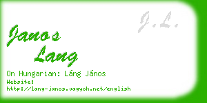 janos lang business card